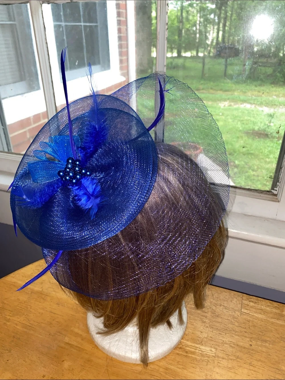Blue Fascinator Hat like new